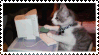 cat typing on computer stamp