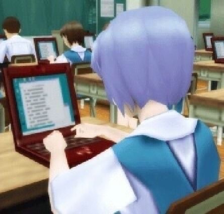 picture of rei from neon genesis evangelion on a computer